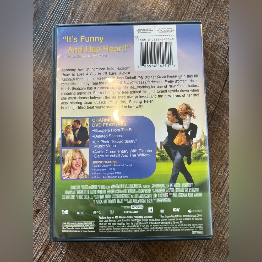 Raising Helen DVD – Kate Hudson & John Corbett 💁♀️ - Picture 2 of 2